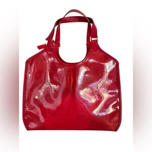 RARE LOUIS VUITTON Epi Plage Lagoon Bay Tote
Bag Red Clear